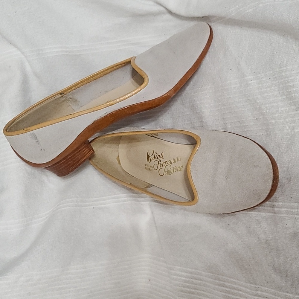 Rosina Ferragamo Schiavone Womens‎ Gray Suede Slip-on Shoes Wood?Soles Sz 8N GUC